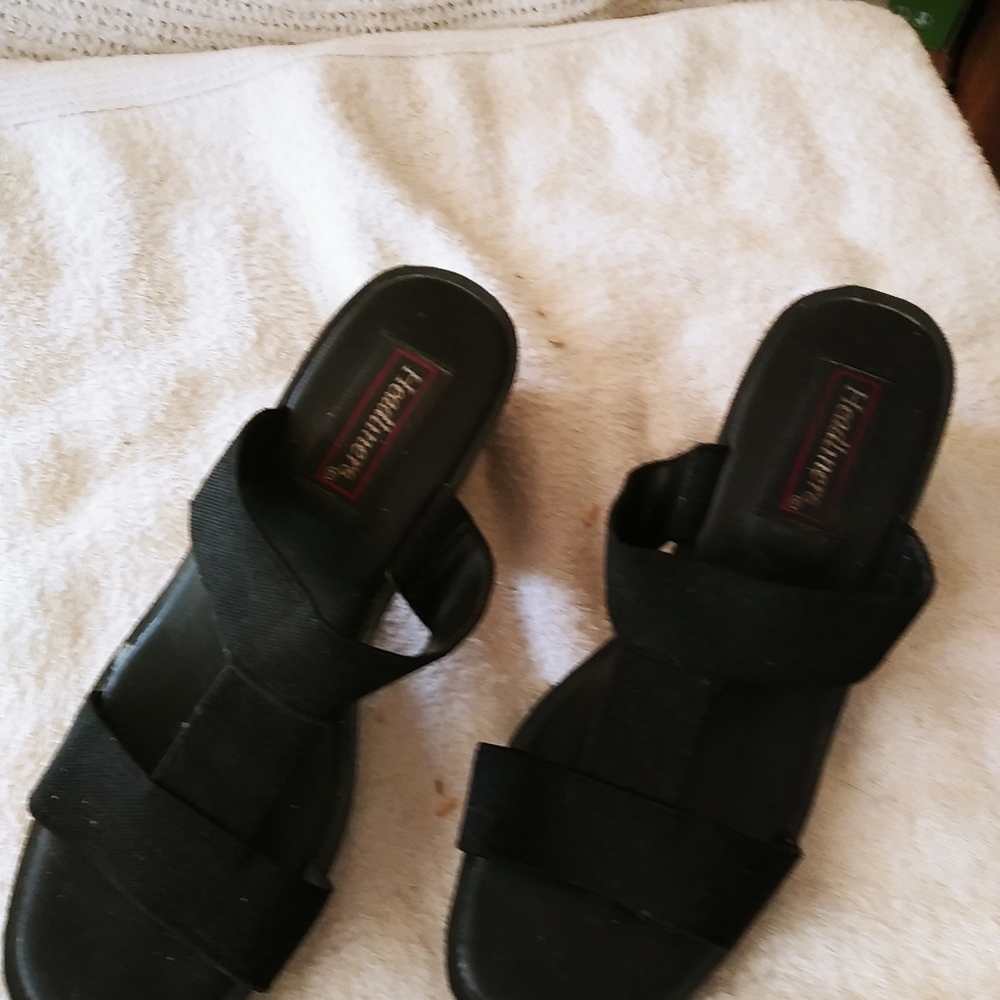 Black Slip On Sandals